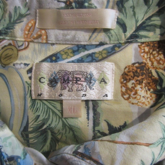 Campia Moda vintage Men Hawaiian camp shirt p2p 2… - image 8