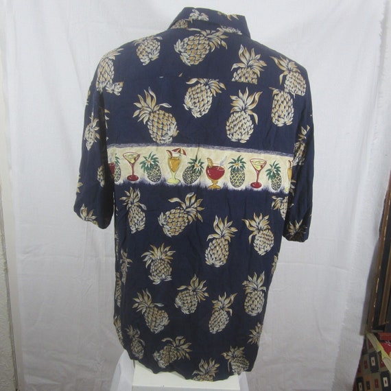 Campia Moda vintage Men Hawaiian camp shirt pit t… - image 4