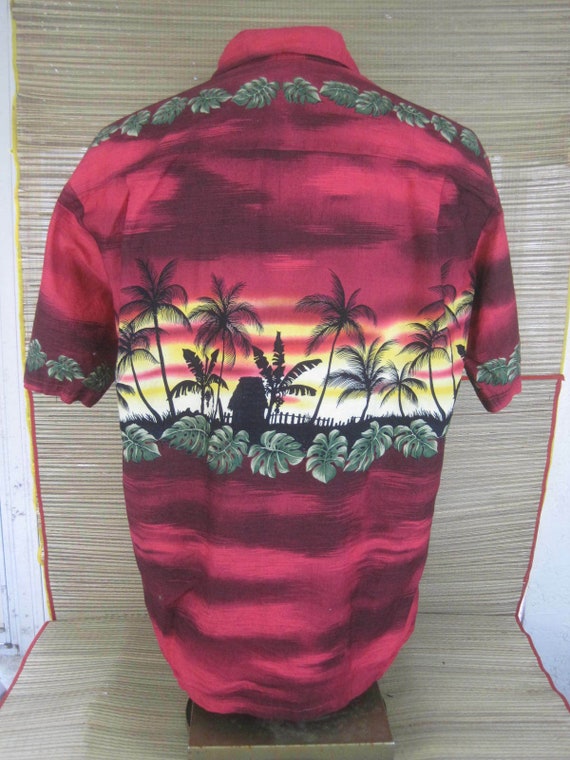 WINNIE FASHIONS men Hawaiian ALOHA shirt L p2p 25… - image 4