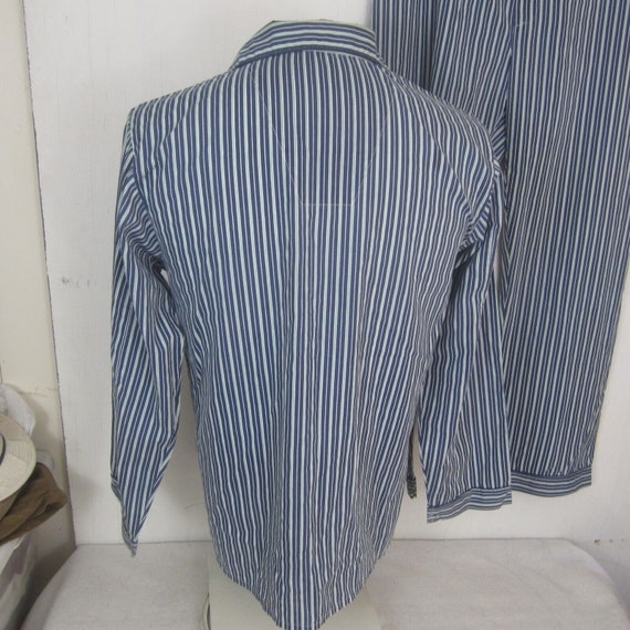 Manhattan vintage mens Pajama Set small stripe bl… - image 7