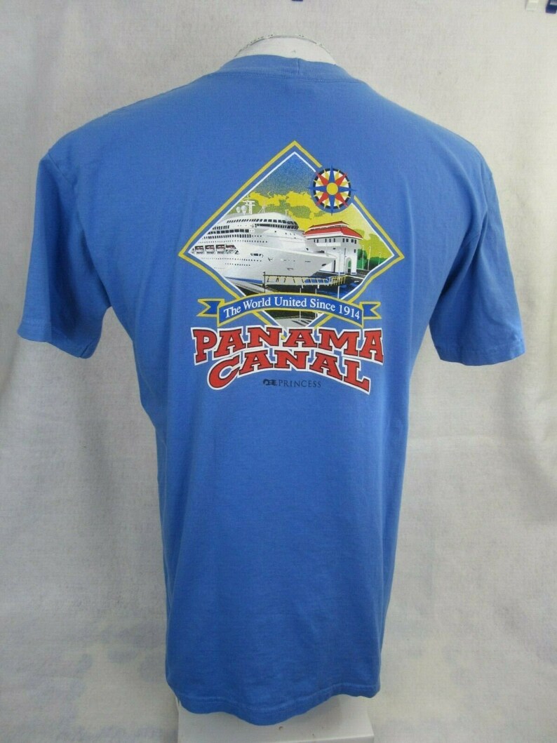 Princess Cruises vintage 1990s T Shirt Panama Canal cruise ship cotton blue size XL image 5