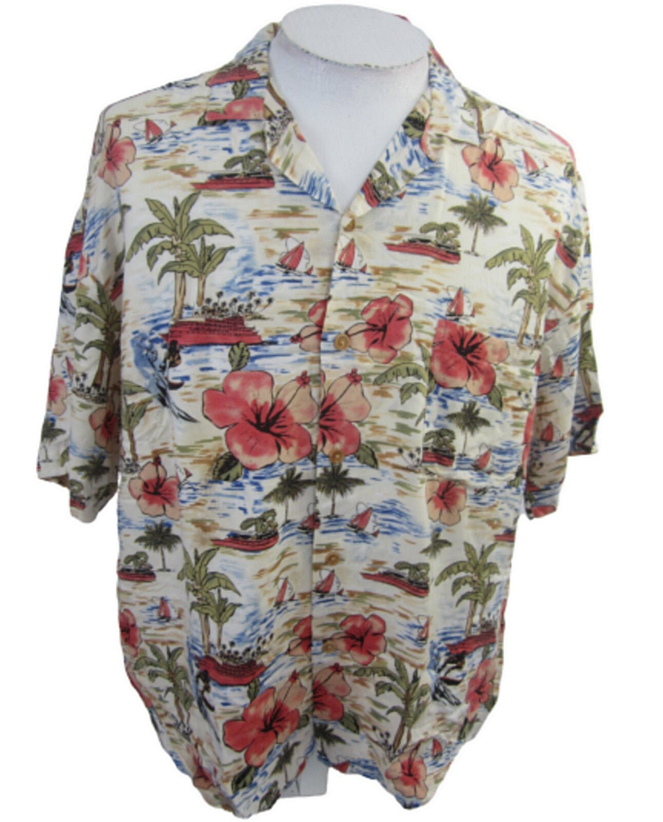 Palmland Tropics Vintage Men Hawaiian Camp Shirt XL Pit to Pit - Etsy