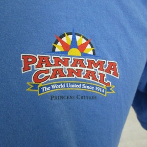 Princess Cruises vintage 1990s T Shirt Panama Canal cruise ship cotton blue size XL image 4