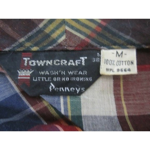 Penneys Towncraft Vintage Mens Bath Robe Plaid Sz M 1960s Cotton Lounge
