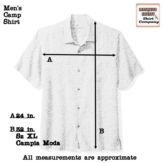 Campia Moda vintage Men Hawaiian camp shirt pit t… - image 2