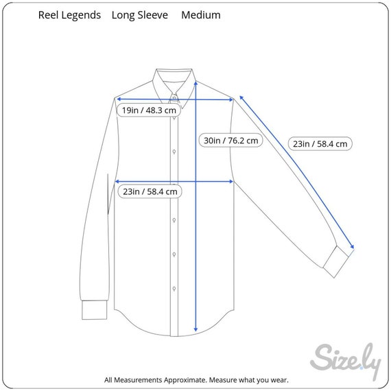 Reel Legends Men Shirt Long Sleeve Denim Elbow Patch Embroidered