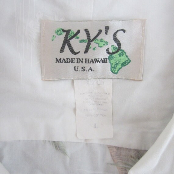 Ky's vintage Men Hawaiian camp shirt pit to pit 2… - image 9