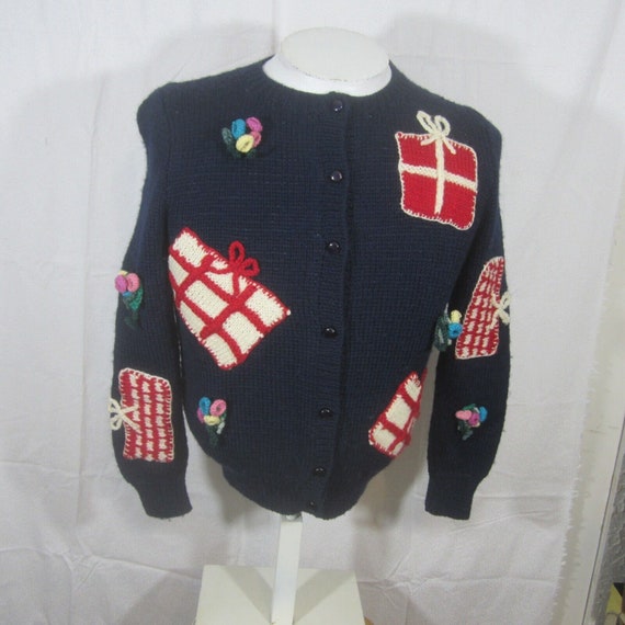 Vintage Ugly Sweater Small Women 100% Wool 1990s … - image 5