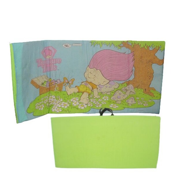 vintage Treasure Trolls Nap Mat 1992 pliant nylon coloré 44"x22 » champignon