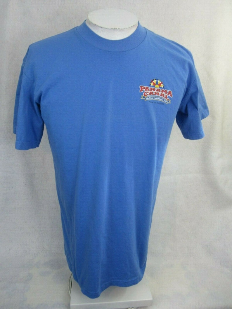 Princess Cruises vintage 1990s T Shirt Panama Canal cruise ship cotton blue size XL image 3