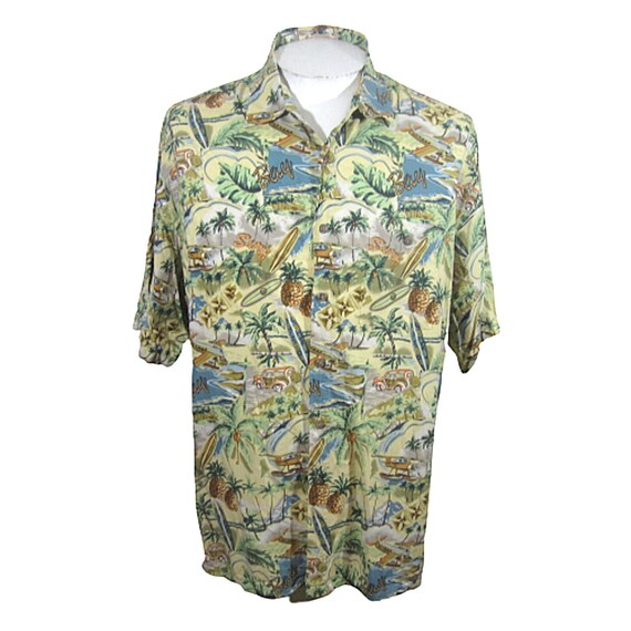 Campia Moda vintage Men Hawaiian camp shirt p2p 2… - image 1