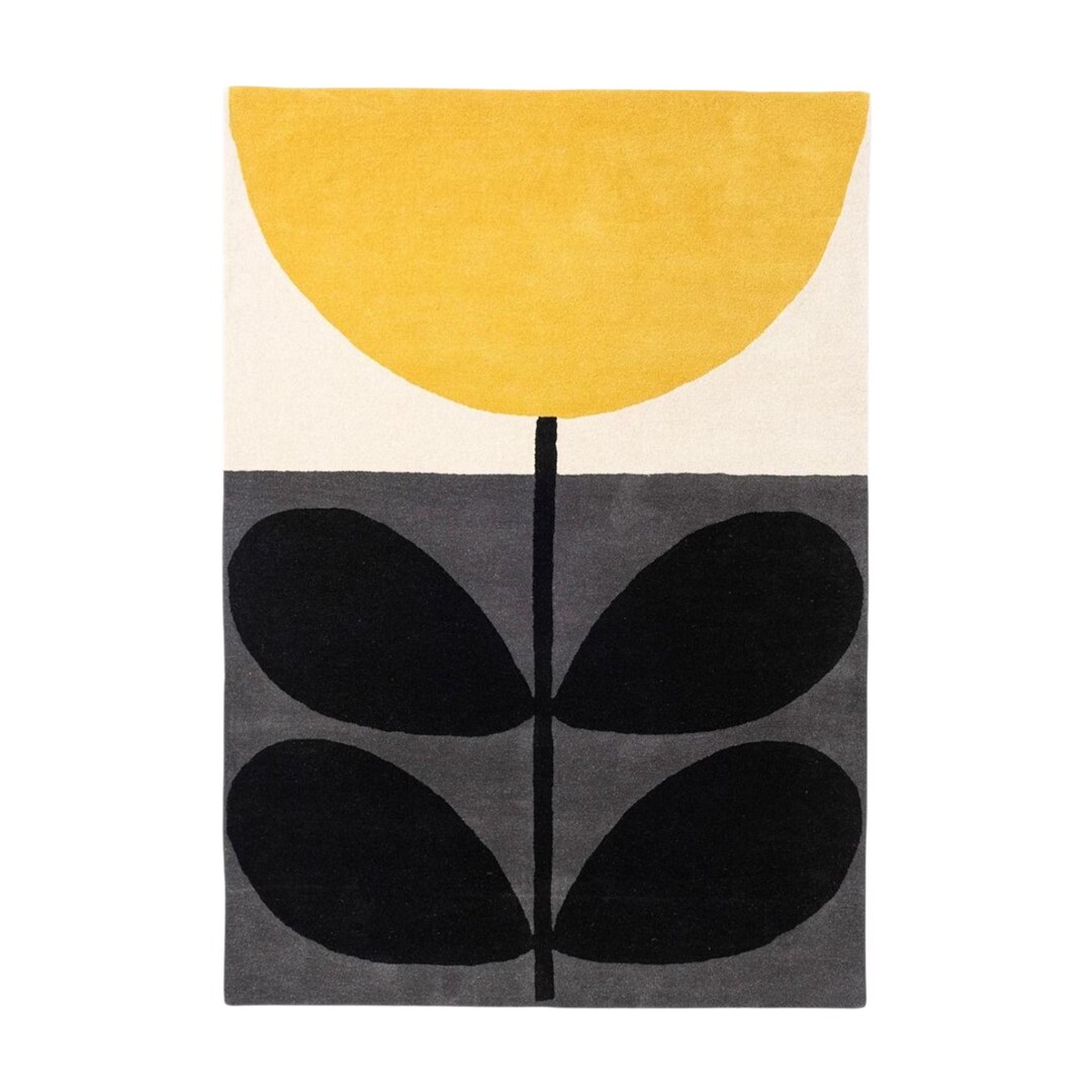 Hand-tufted Wool Area Rug, Mid-century Modern Sunflower Design - Etsy