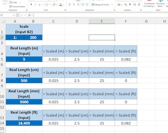 Engineering Spreadsheet Toolkit - Length, Speed, Scale Conversion Tool