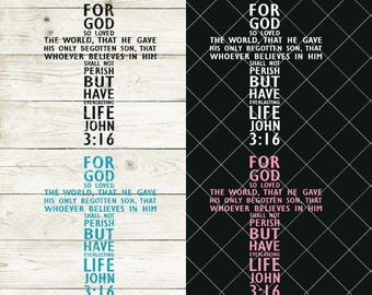 Porque de tal manera amó Dios al mundo Svg Png Cruz Juan 3:16 Versículo bíblico Svg Escritura Svg Cristiano Svg Cricut Archivos PNG de corte