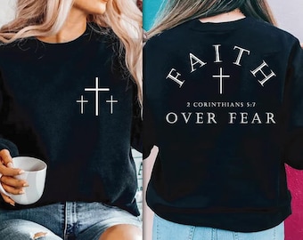 Fe sobre el miedo Svg Pascua Png Cruz Cristiana Svg Minimalista Svg Inspirador Svg Versículo Bíblico Svg Dios Fe Png Diseño de bolsillo para sublimación