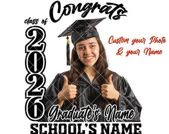 Graduación personalizada de la clase de 2026 PNG Abanico de graduación personalizado PNG Abanicos de graduación Regalo para graduado PNG Recuerdos 2026 Universidad Escuela secundaria