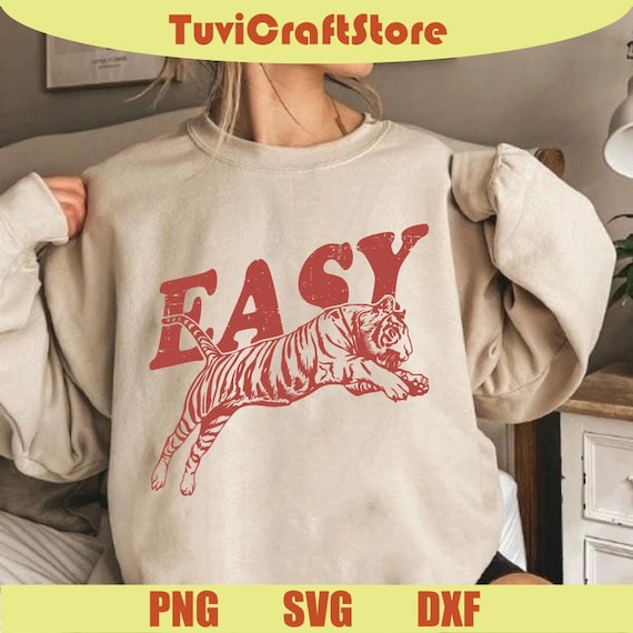 Vintage Easy Tiger Png Grunge Easy Tiger Retro Graphic Hippie Svg Indie Png Distressed Tiger Svg Png Sublimation Design Dtf File