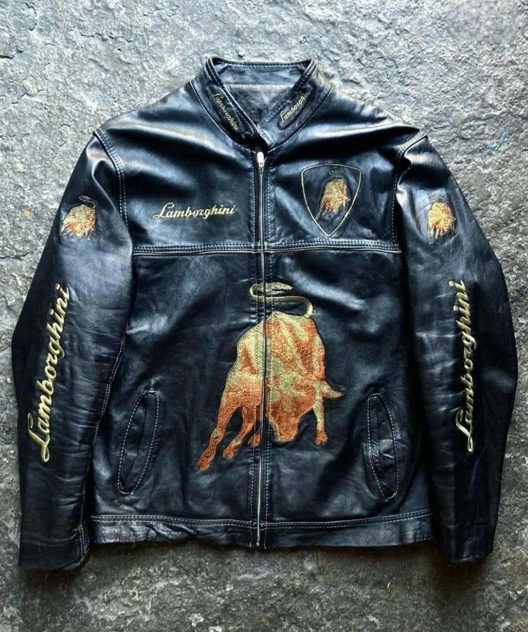 ランボルギーニ レザーバイカージャケット メンズ レザージャケット