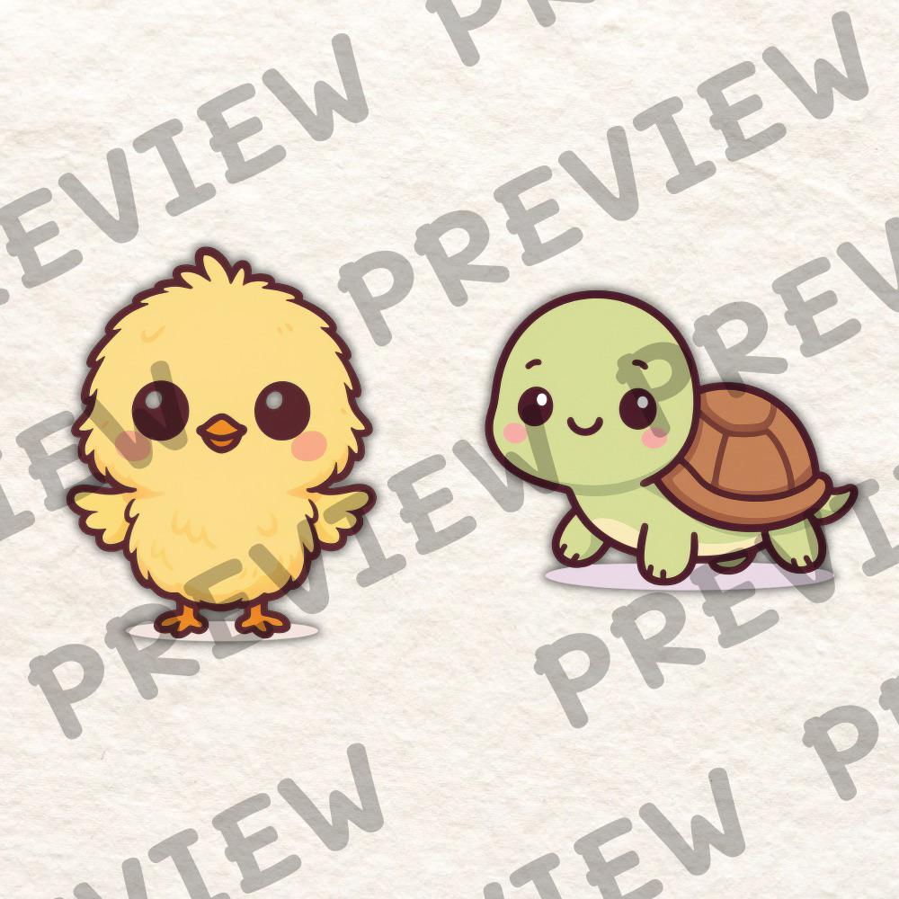 Chibi Animal Clipart | 22 Kawaii PNG Images (digital Download) - Etsy