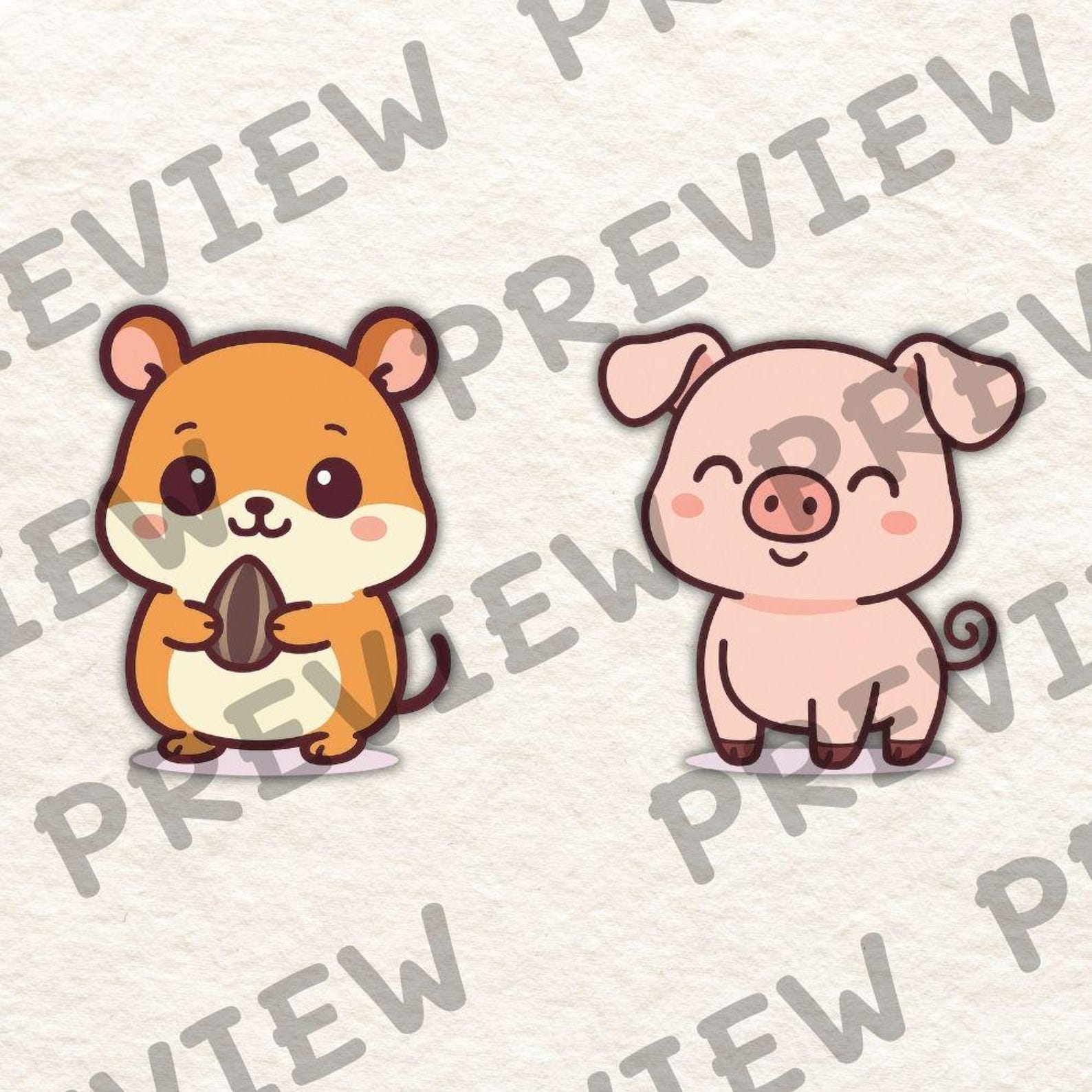 Chibi Animal Clipart Bundle | 22 Kawaii PNG Files (digital Download) - Etsy