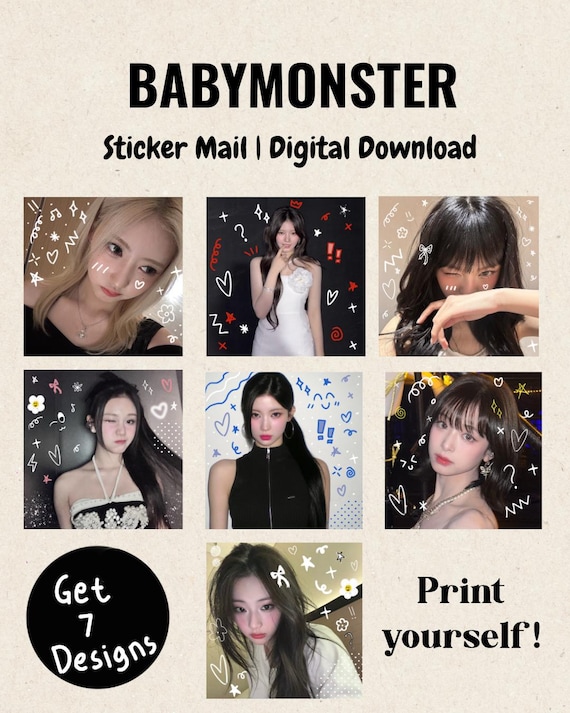タレントカード BABYMONSTER INSTANT PHOTO + STICKER SET BABYMONSTER - DRIP 1ST FULL ALBUM OFFICIAL MD INSTANT PHOTO PACKAGE