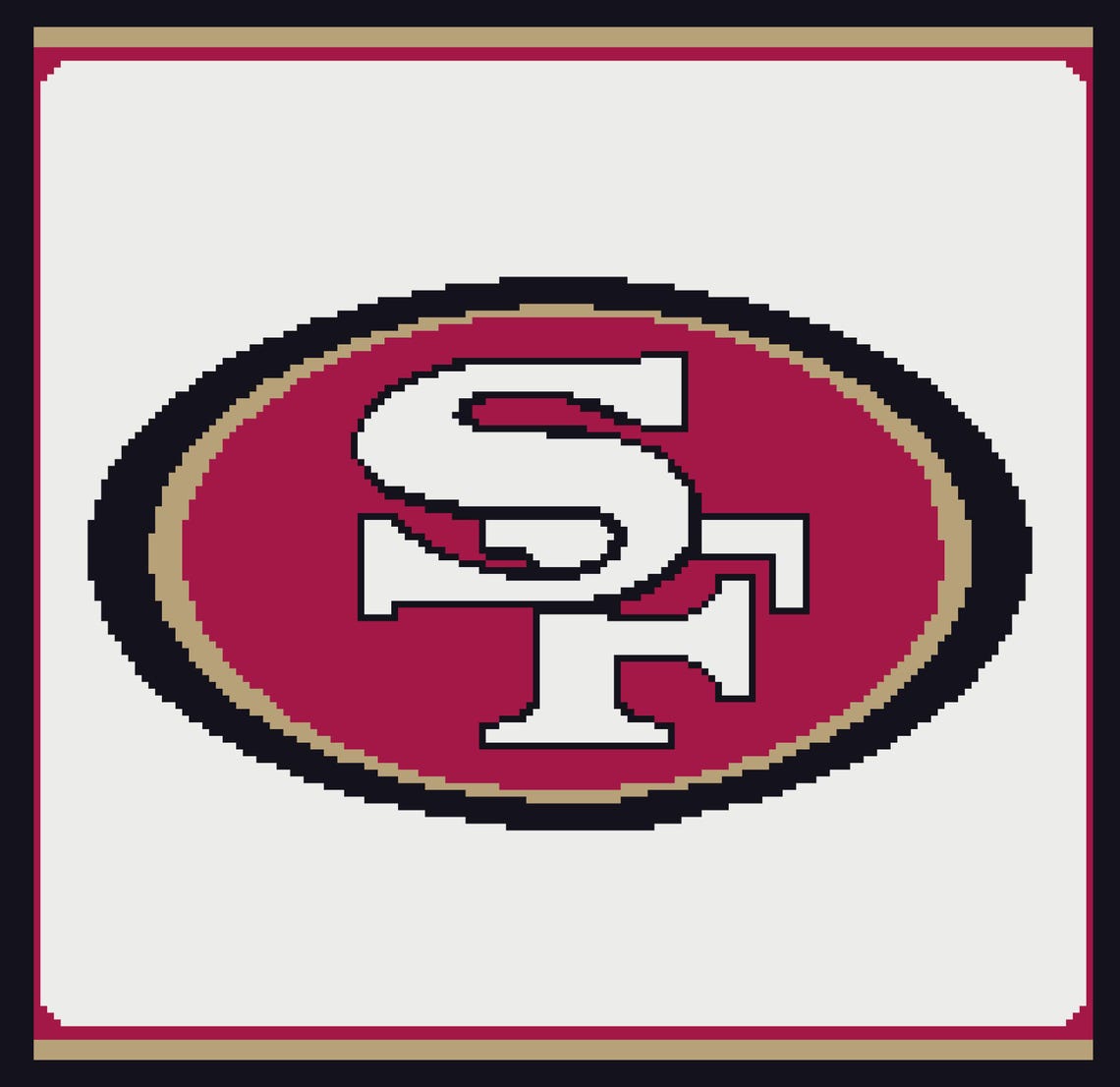PATTERN ONLY: San Francisco 49ers Crochet Blanket - Etsy