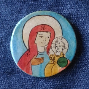 Religieuze magneet - Koelkast Magneet -Madonna met kind Jezus- Heilige Magneet - Christelijke Magneet - Koelkast Magneet - Katholieke Magneet -
