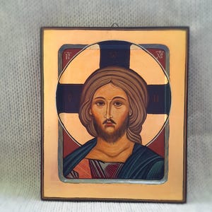 Jesus Christ Pantokrator, Hand Painted Byzantine Icon Christian art Orthodox icon Gift for Godchild Baptisms