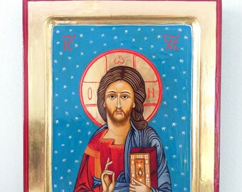 Jesus Christ Etsy - jesus christ pantocrator byzantine icon handmade painted byzantine icon christian art religious art gift christian home decor