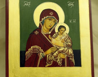 聖母子イエス、ロシア・ビザンチン様式のイコン、ギリシャ・ロシア正