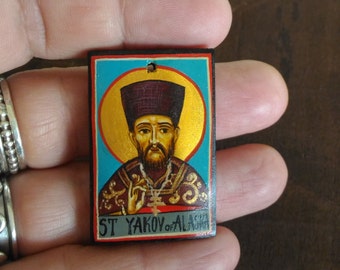 Miniature icon of St Yakov of Alaska,Holy Amulet