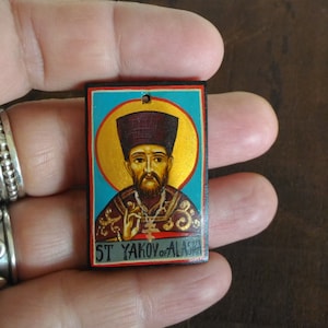 Miniature icon of St Yakov of Alaska,Holy Amulet