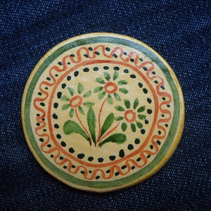 Romanian traditional motives, flower magnets, Fridge Magnets- clay magnet, Cucuteni, Folk art painting, primitive art magnet