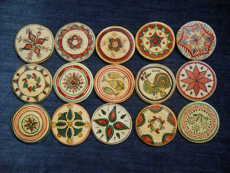 Ceramic Magnets, Fridge Magnets, Floral Folk Art Painting Magnets, Cute Magnets, Unique Magnets, Magnet Gifts image 5