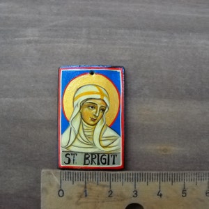 Miniature icon of St BRIGID of Ireland Patron,Saint of Midwives,babies,scholars,infants,byzantine icon.catholick icon.St Brigit.st Bridget image 4