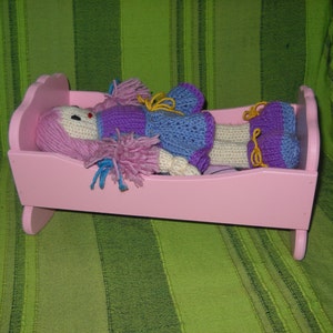 KPink bed, Doll Crib Bed Toy Gift rocking bed swing bed,wooden dolls furniture