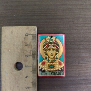 Miniature Icon of St Thedora the Empress,orthodox Byzantine Icon on
