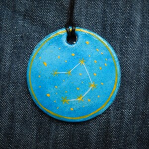Libra Jewellrey -Zodiac pendant,Constellation Zodiac Jewellery,august zodiac- Astrology - Astronomy - Constellation on Blue