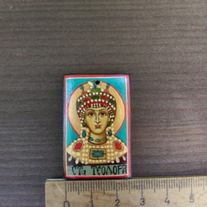 Miniature Icon of St Thedora the Empress,orthodox Byzantine Icon on