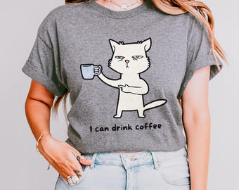 Lustige Kaffee Katze PNG Clipart: Mürrische Katze Becher Design (Digitaler Download)