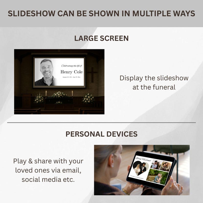 Celebration of Life Slideshow Template: Canva Memorial Video (instant ...