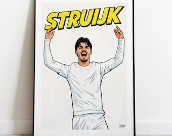 Póster de Pascal Struijk - Impresión artística de fan del Leeds United en estilo cómic