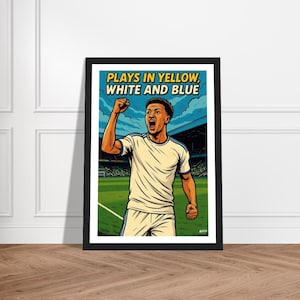 Ethan Ampadu Poster - Leeds Football Print - Comic Style - Football Poster