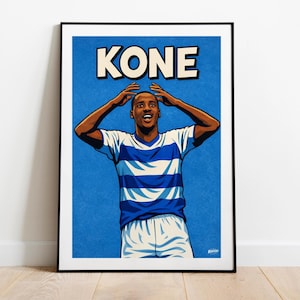 Richard Kone Poster - Comic Style Queens Park Rangers Fan Art Print