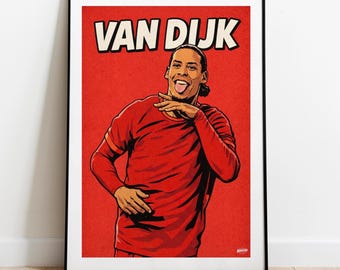 Virgil Van Dijk Poster - Comic Style Liverpool Fan Art Print