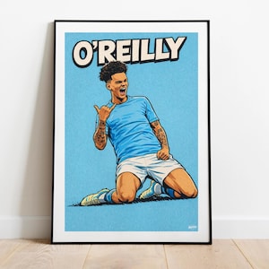Pôster de Nico O'Reilly - Manchester City FC - Pôster de Futebol - Impressão do Man City