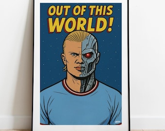 Erling Haaland Poster - Manchester City FC - Football Poster - Man City Print