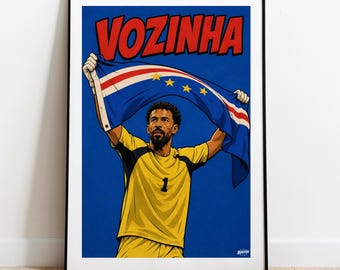 Vozinha Poster - Cape Verde 2026 World Cup - Football Poster - Capo Verde Print