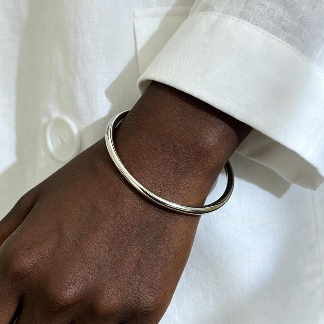 4mm Stainless Steel Smooth Bangle, Tarnish-free Minimalist Solid Bangle - Etsy