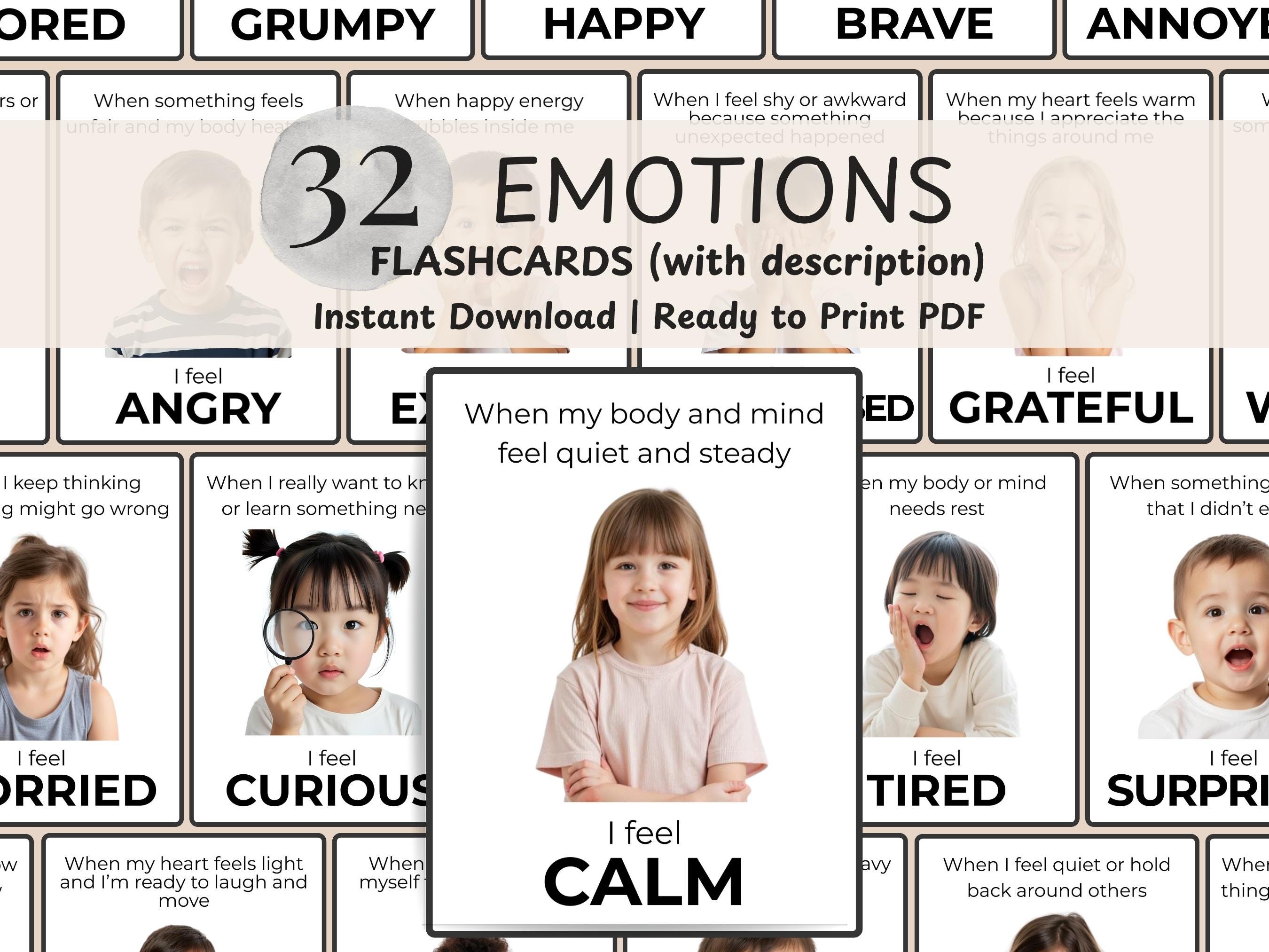 Emotions Flashcards Printable Toddler Activities Feelings Card Kids ...